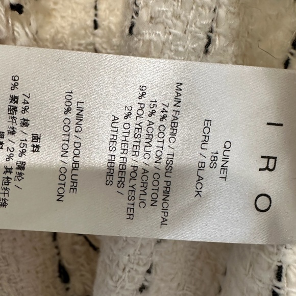 IRO Quinet Women's Belted Tweed Frayed Wrap Jacket in Size 36/US 4 - Picture 4 of 4